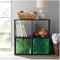 Sequin Foldable Handy Storage Box Teal Cube