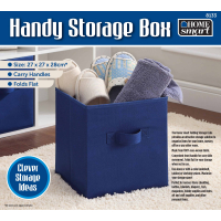 FABRIC FOLDABLE HANDY STORAGE BOX BLUE CUBE