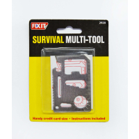 Survival multi-tool showing multiple functions and compact design