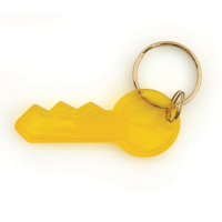 Translucent amber key shaped keychain