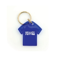 Blue T-shirt shaped key chain for promotions