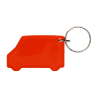 Translucent red van shaped keychain for promotions
