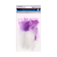 White feathers with lilac colour tips 12 pc