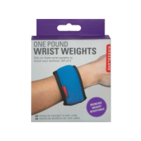 Pack of two one pound wrist weights for fitness.