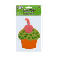 Pink Cherry Cupcake Fun Foam Stacks for children's crafts