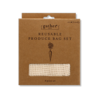 Set of 6 reusable produce bags in assorted sizes