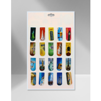 Hologram magnetic book tabs, 20 pieces, assorted colours