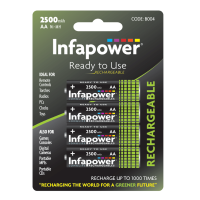 4 pack of AA 2500mAh Ni-Mh rechargeable batteries