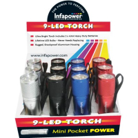 9 LED Aluminium Torch (Box Of 12)