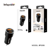 38W Dual USB-A USB-C Car Charger