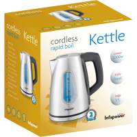 1.7L 3000W Brushed Stainless Steel Cordless Kettle