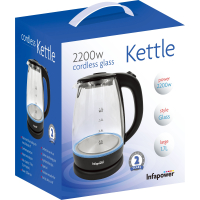 Infapower Cordless Glass Kettle 1.7L