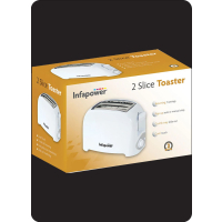 White 2 slice toaster for kitchen
