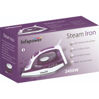 White and blue 2400w steam iron
