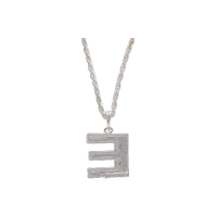 E-Sign Silver Plated Pendant Necklace on a chain