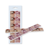 Two emery boards with currency note designs
