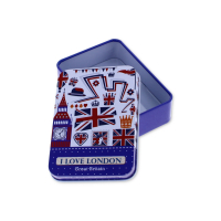 I Love London Blue Tobacco Tin showing London design
