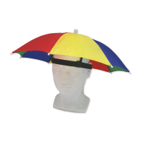 Vibrant Rainbow Head Umbrella Hat 