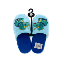 Children's blue dinosaur cosy slippers