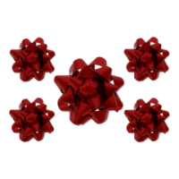 Red matt foil bows for gift wrapping and decorations.