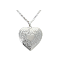 Silver heart locket necklace