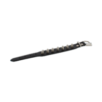 Black Silver Single Studs Leather Bracelet
