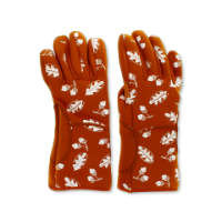 Large oven gloves with oak leaf pattern