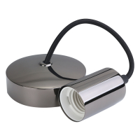 6 inch E27 Black Nickel Pendant Light Black Cord