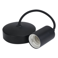 6 inch E27 Contemporary Matte Black Pendant Light with Black Cord