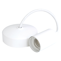 6 inch E27 Contemporary Matte White Pendant Light, White Cord.
