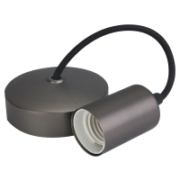 6 inch E27 Contemporary Dark Bronze Pendant Light, Black Cord