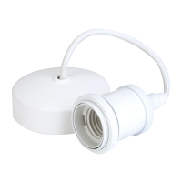 6 inch E27 Vintage Decorative Matte White Pendant with White Cord
