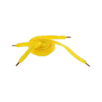 Yellow thick shoe laces in a bundle