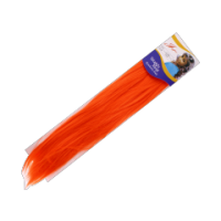 Orange synthetic hair extensions for adding colour and volume