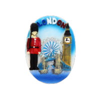 London Attractions & Queen's Guard Fridge Magnet