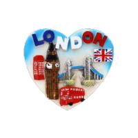 London Attractions Heart Fridge Magnet