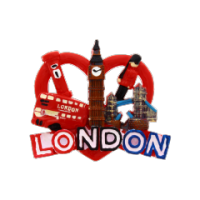 London Attractions Red Heart Fridge Magnet
