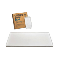 White under sink mat with organiser tray