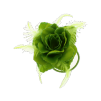 Green flower hair band and pin ponytail accessory