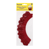Party Craft Shimmer Cupcake Wrappers Rose Red