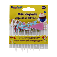 Party Craft Mini Flag Picks with paisley and plaid design