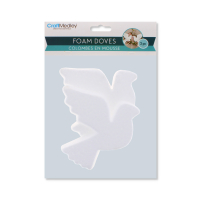 Set of 2 white polyfoam doves 2cm tall