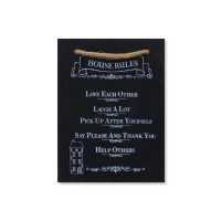 House Rules Slate Sign with family values message