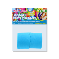Two rolls of blue party streamers, 50 meters total