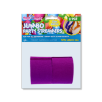 Two rolls of purple party streamers, 25 meters total