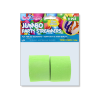 Two rolls of green party streamers, 50 meters total