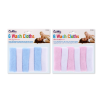 Rysons Cuddles Soft & Gentle Baby Wash Cloths 6 Pack Assorted Colours