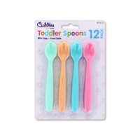 Toddler spoons assorted colours 12 pack Rysons brand
