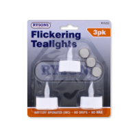 Rysons Flickering LED Tealights 3 Pack for wholesale