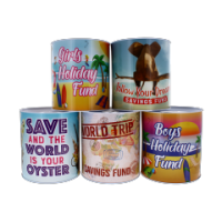 Rysons Money Tin XL Travel Theme savings box